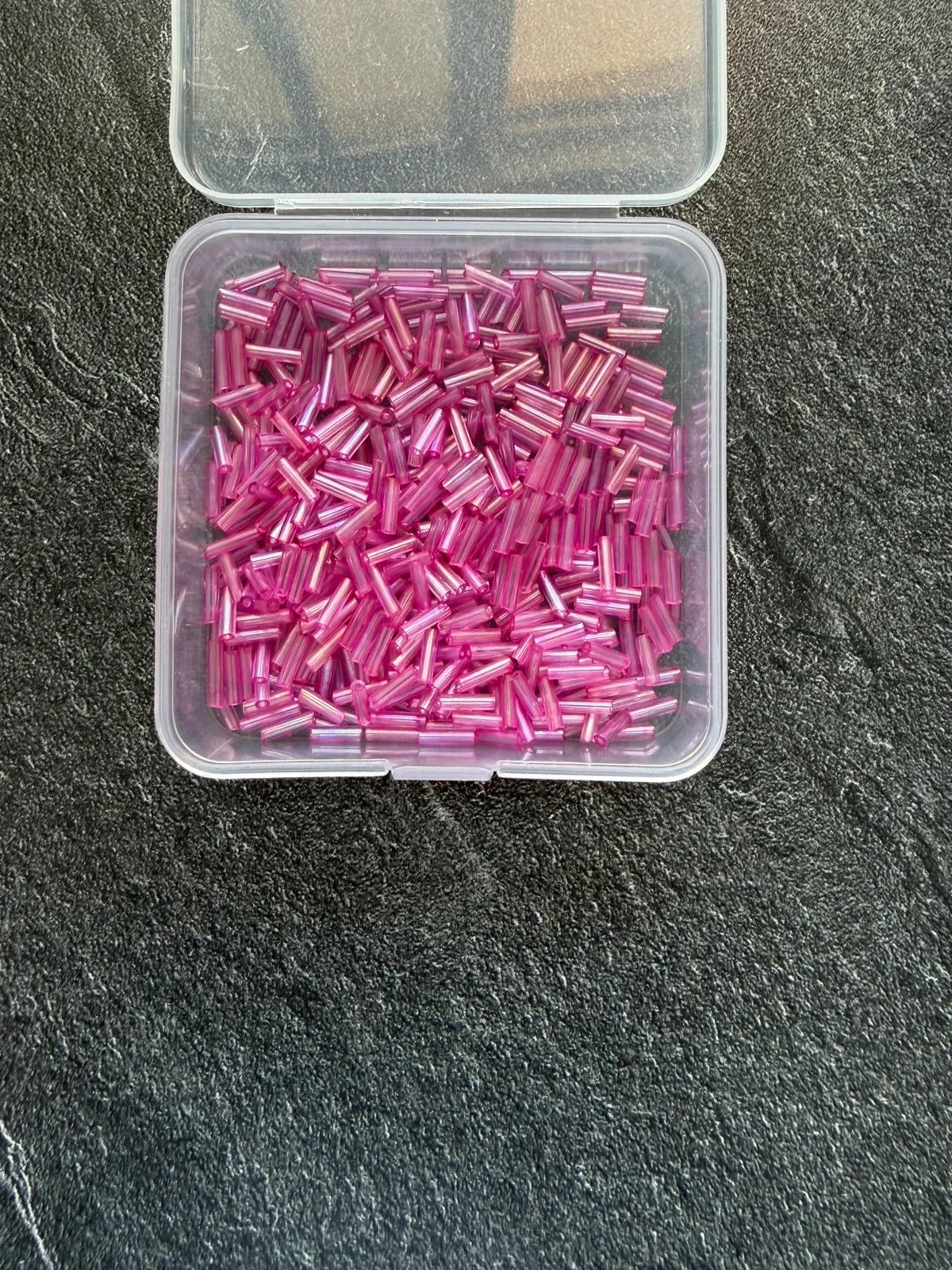 Perle tube rose fuchsia  transparent